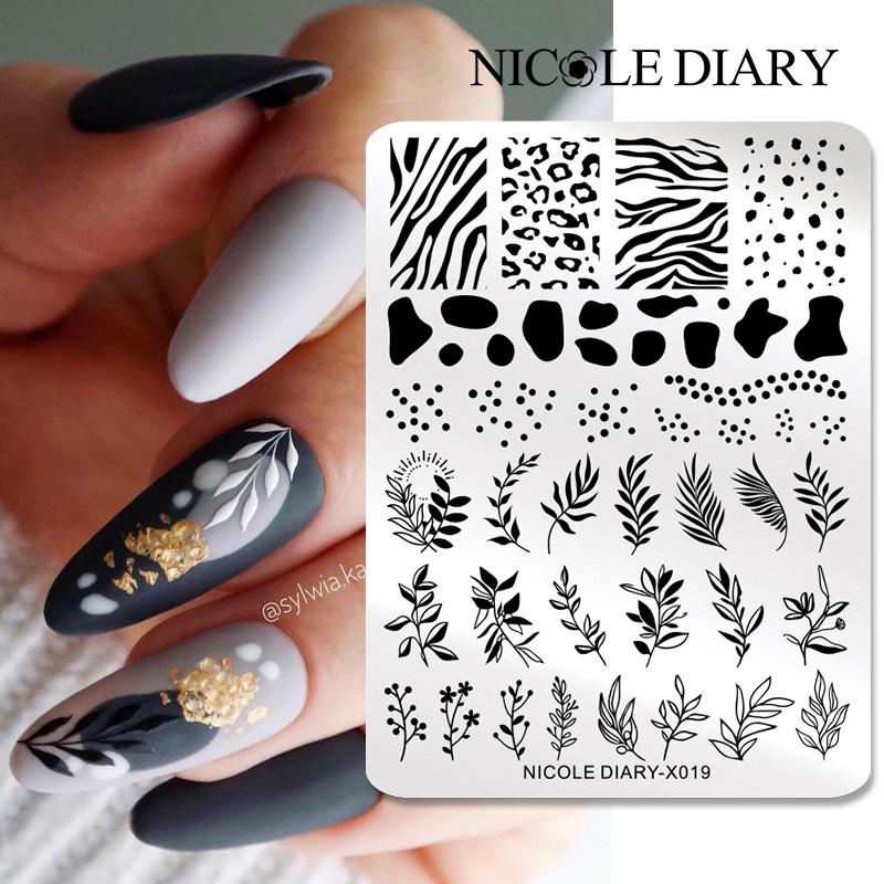 3D Printing Templates Free - NICOLE DIARY Leaves Flower Nail Art
