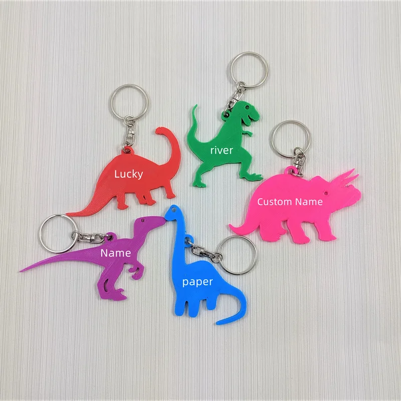 3D Printing Steel - Custom Name Keychains 3D Printed Dinosaur