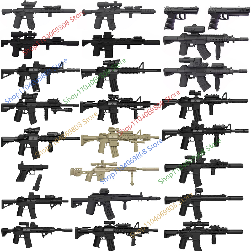 3D Printing Lego Bricks - Military Soldiers Figures Gun Accessories Building