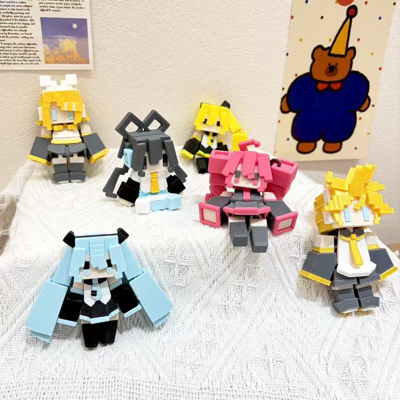 3D Printing Keychain - Anime Hatsune Miku 3d Printed Keychain