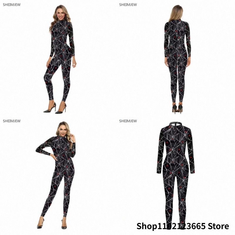 3D Printing Web - Cosplay Costume Jumpsuit Halloween Black Spider