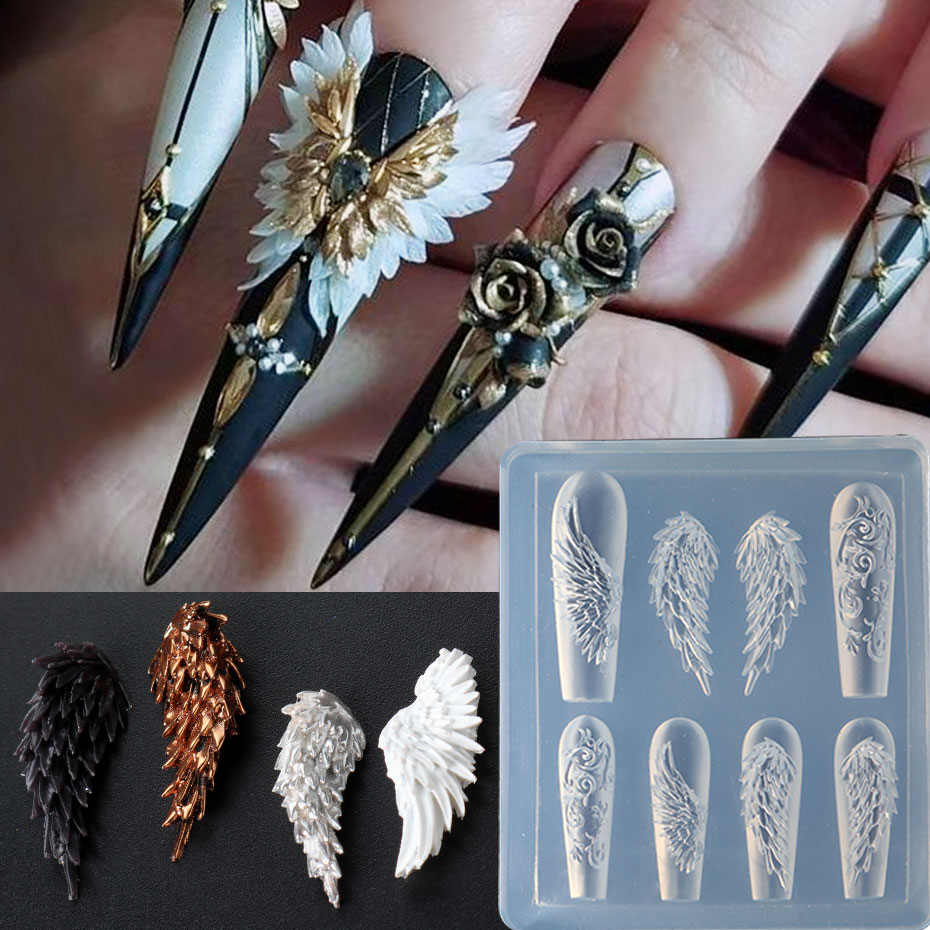 3D Printing Templates Free - 1pcs 3D Charming Feather Wings Silicone