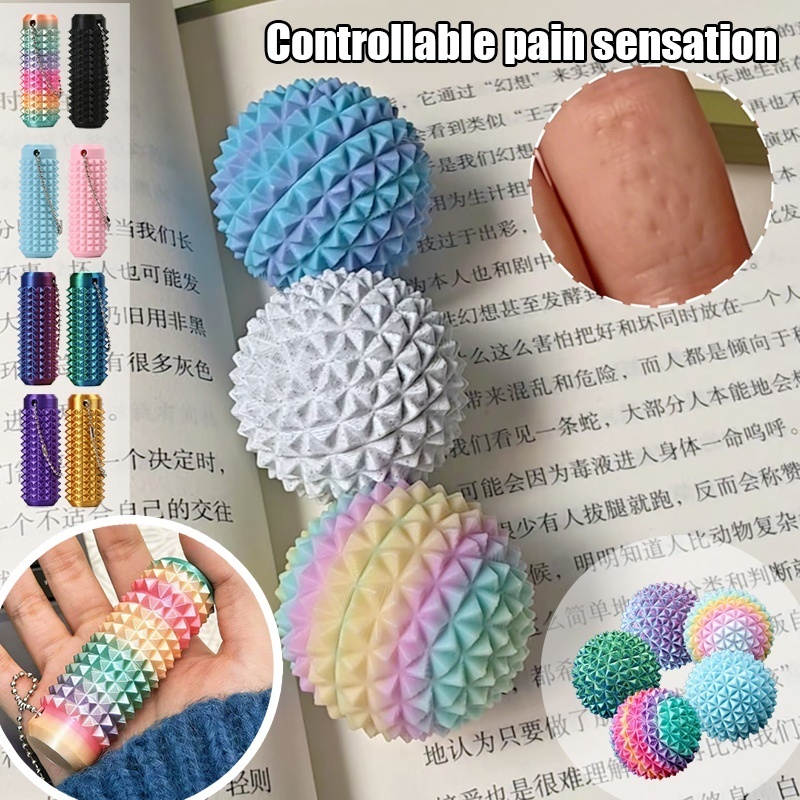 3D Printing Keychain - 3D Printed Multi-Thorn Ball Reduce Stress