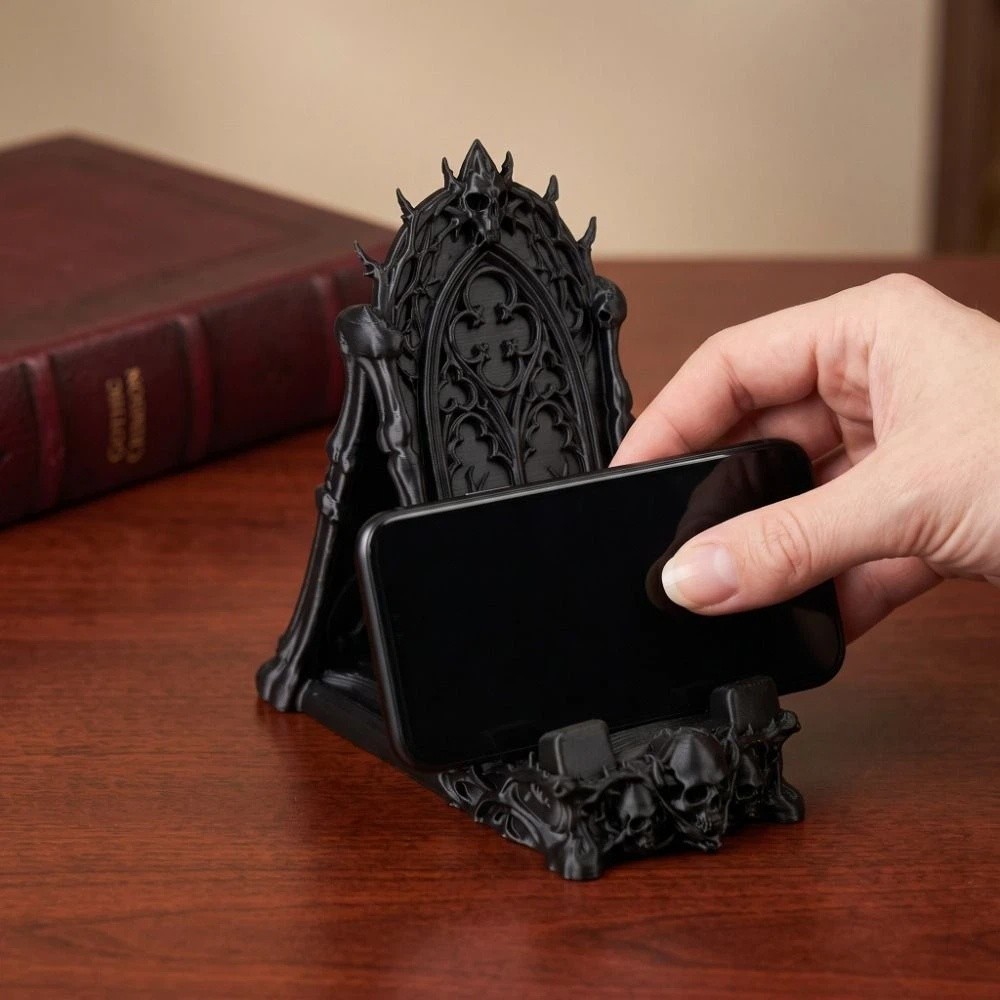 3D Printing Use - 3D Printed Skull Phone Holder Plastic