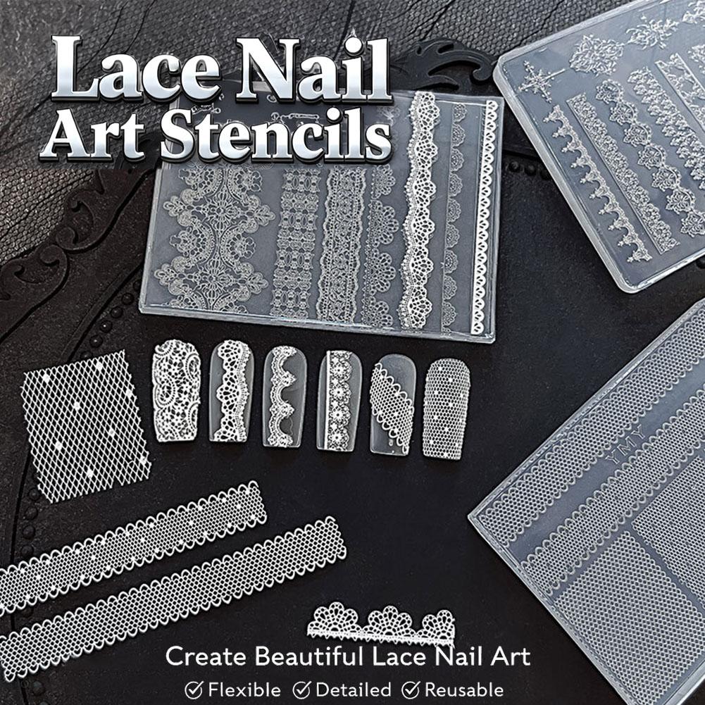 Silicone Lace Nail Art Stencil - đánh giá và giá 3D Printing Templates Free