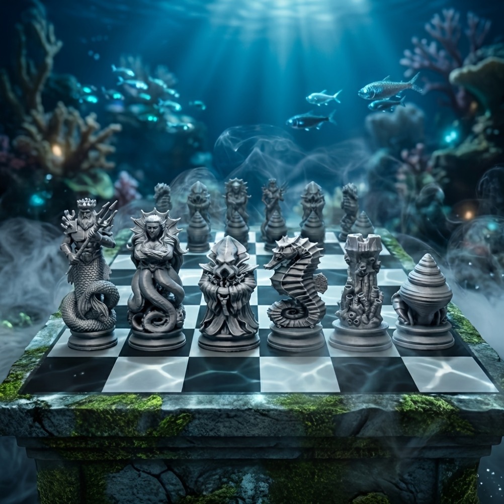 16PCS Ocean Myth Chess Figurin - đánh giá và giá 3D Printing Chess