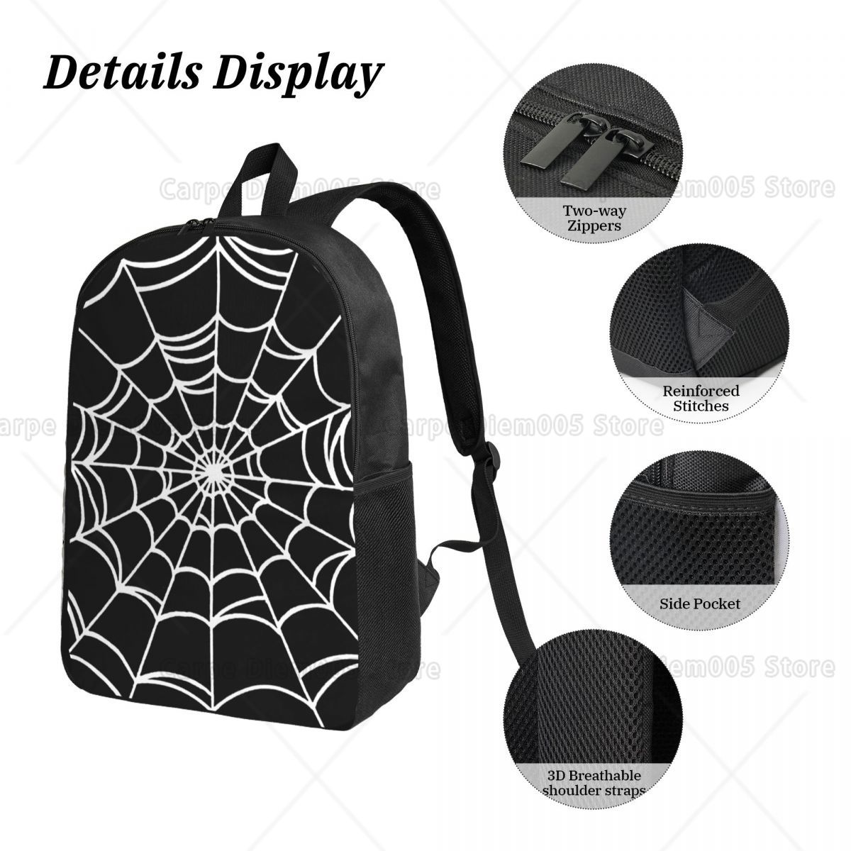 Black Web Spider Prints Backpa - đánh giá và giá 3D Printing Web