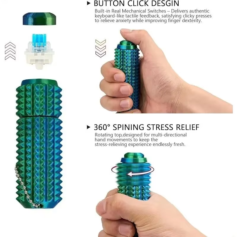 Funny 3D Printed Spiky Fidget  - đánh giá và giá 3D Printing Keychain