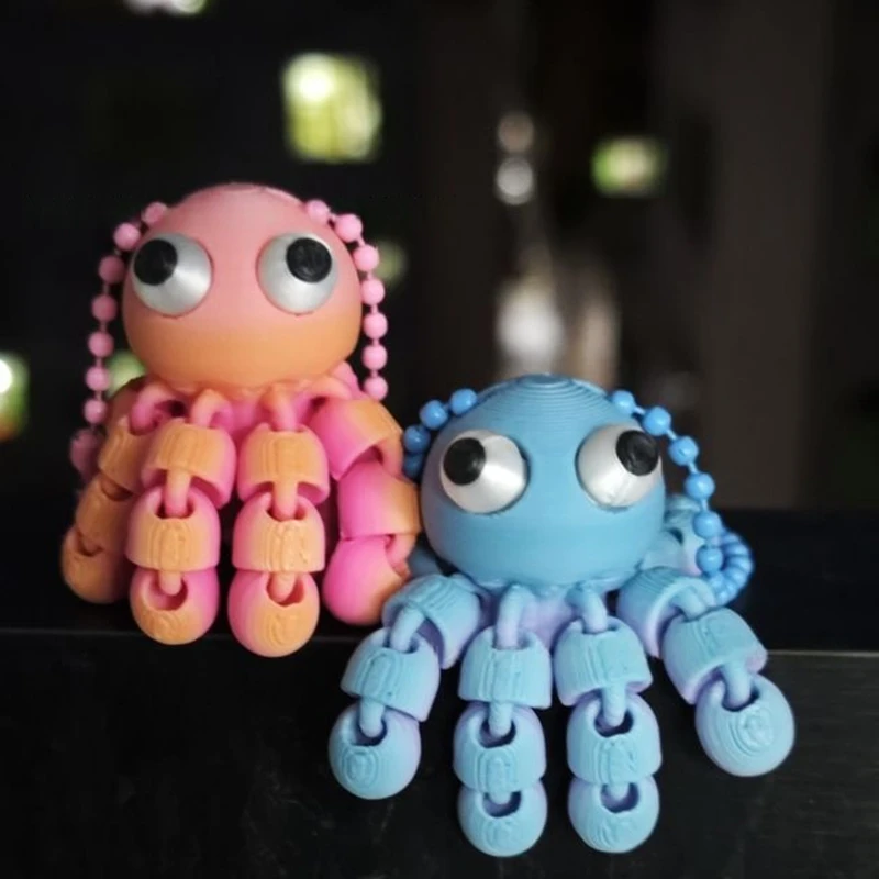 3D Printed Articulated Octopus - đánh giá và giá 3D Printing Keychain