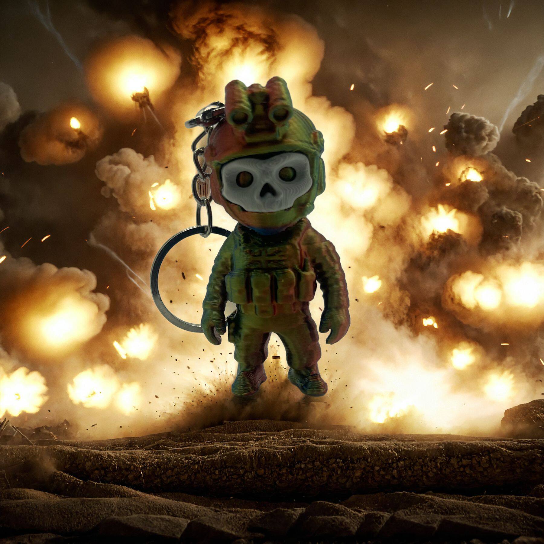 2026 Cute Ghost Warrior Callin - đánh giá và giá 3D Printing Keychain